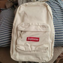 Supreme White Canvas Backpack For Sale. Real Supreme Lmk Price Is Firm ((: 
