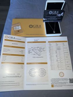 3.0ct Moissanite Necklace GRA Certified D VVS1 - LED Light Box - $150