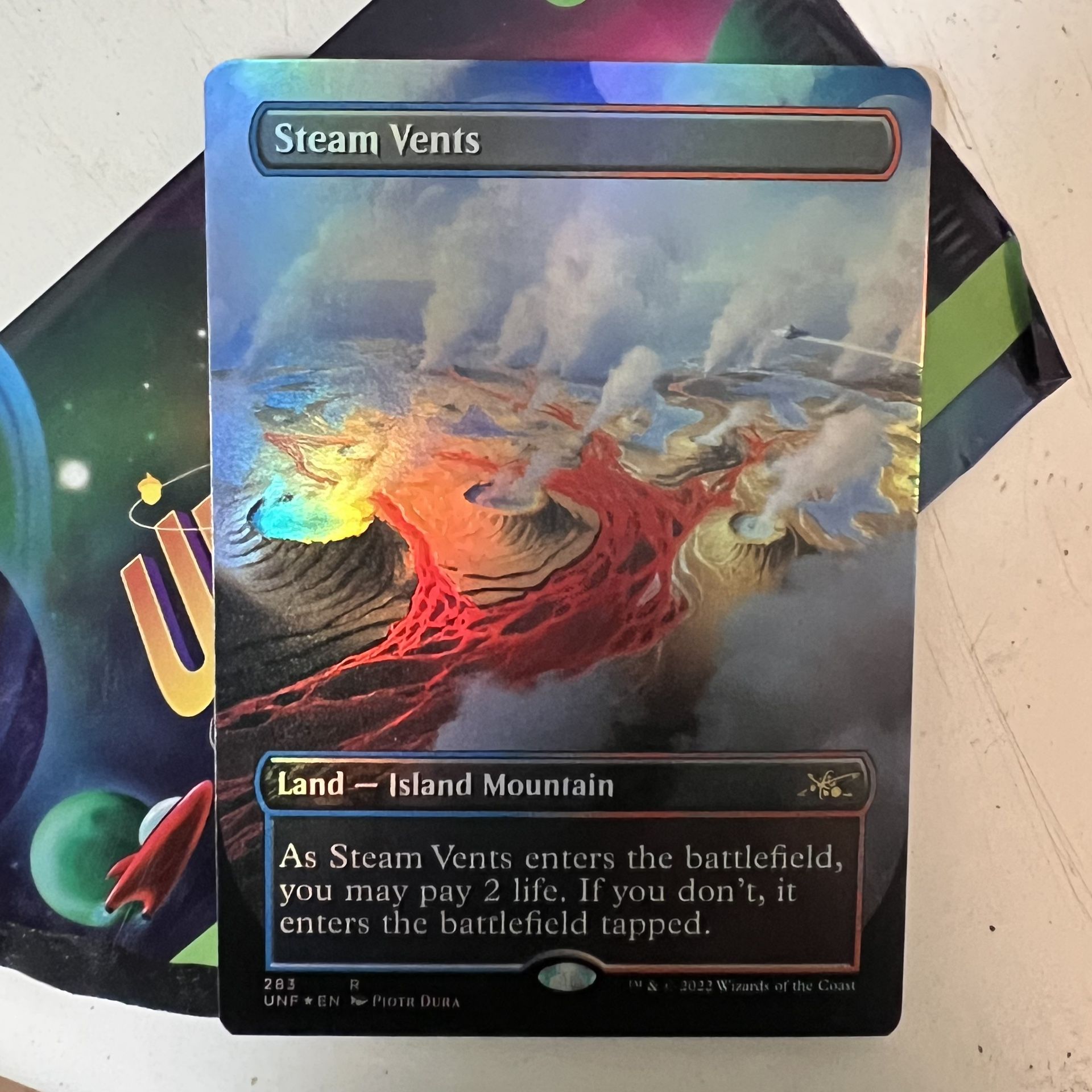Magic: The Gathering - Unfinity #283 Steam Vents Borderless Foil! Pack Fresh Minty!