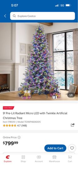 Costco 9 ft Pre-Lit Christmas Tree – Micro LED with Twinkle