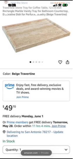 Travertine Stone Tray for Coffee Table