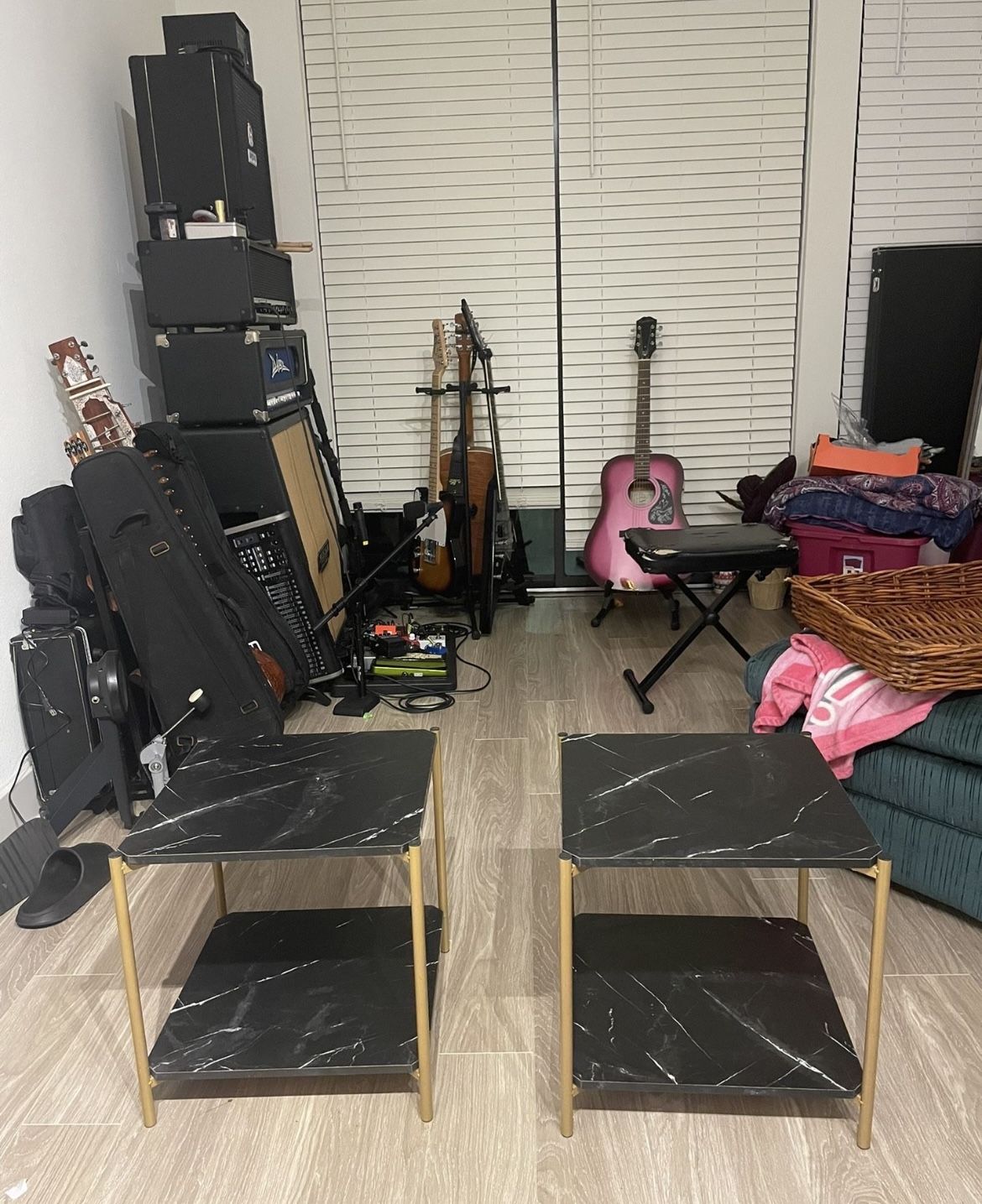 Black & Gold Marble Accent Tables
