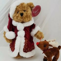 Nova Plush THE CHERISH COLLECTION 2010 14" Christmas Bear W/reindeer
