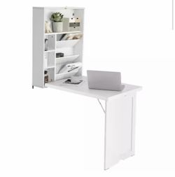 Folding wall mounted convertible floating desk