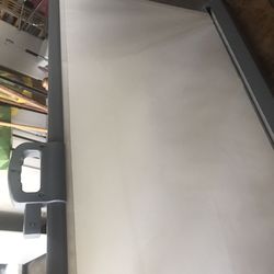 Simlife Retractable Side Awning Folding Screen Patio Garden Outdoor Privacy Divider w/ Steel Support Pole, 70.8" X 117.6"180G Light Weight White Beige