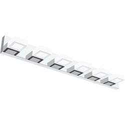 Ralbay Modern LED Bathroom Vanity Lights 6 Lights Acrylic Stainless Steel LED Vanity Light Fixtures For Bathroom Lighting 6000K Cool White Light