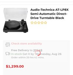 *UNOPENED* Audio-Technica AT-LP8X Semi-Automatic Direct-Drive Turntable