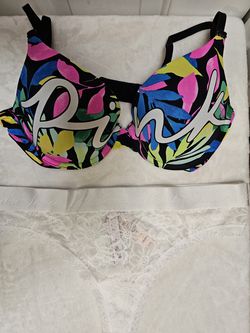 Brand New Pink Victoria's Secret 36B Med floral Panty $36.00