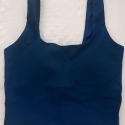 Sketchers Dark Blue Ribbed Crop Top