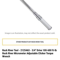 3/4” Drive Torque Wrench Adjustable Clicker 