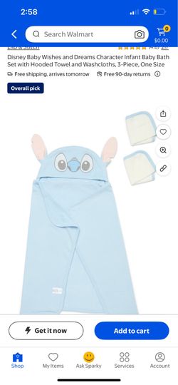 Stitch baby hooded towel
