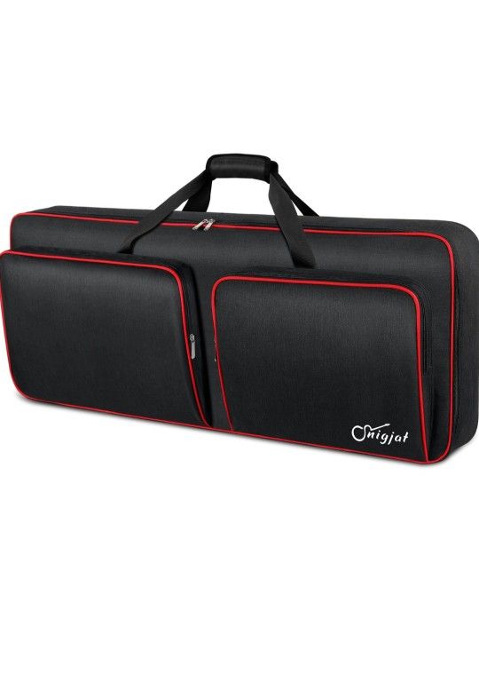 SNIGJAT 49 Key Keyboard Case Soft, Piano Bag with Padded Pockets for Instrument