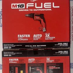 Milwaukee M18 Fuel Drywall Screw Tool. Tool Only. Model #2866-20
