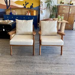 New Wood & Cream Chairs - $575 Each