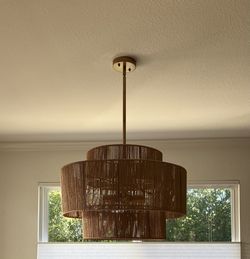 Rattan 4-light chandelier