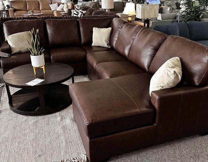 Genuine Leather Sectional && Mcdowlan 3 Piece Couch