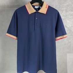 Burberry collar striped letter polo shirt