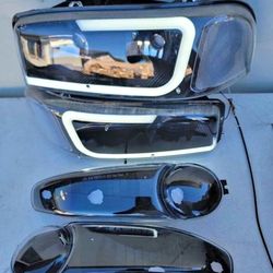 01-06 Gmc Sierra Yukon LED DRL Headlights Luces Micas Calaveras Faros Faroles Focos Denali