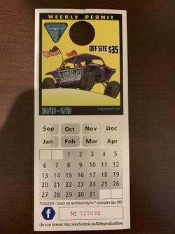 Week long Imperial dunes pass (good thru April)