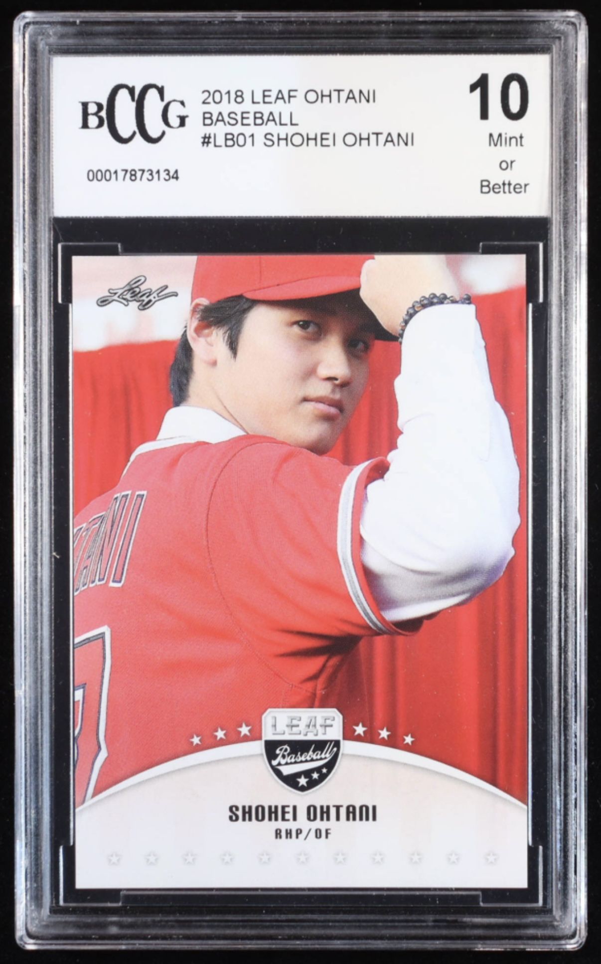 2018 Leaf Shohei Ohtani Retail Red #2 RC BCCG 10