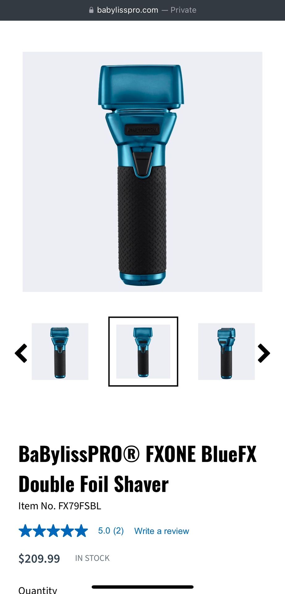 BABYLISS PRO FXONE BLUEFX DOUBLE FOIL SHAVER