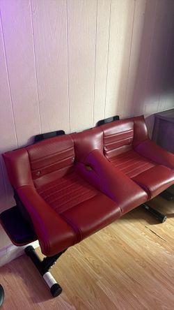 Oem Ford Mustang Gt Coupe Leather Rear Seat Red 2005 2006 2007 2008 2009