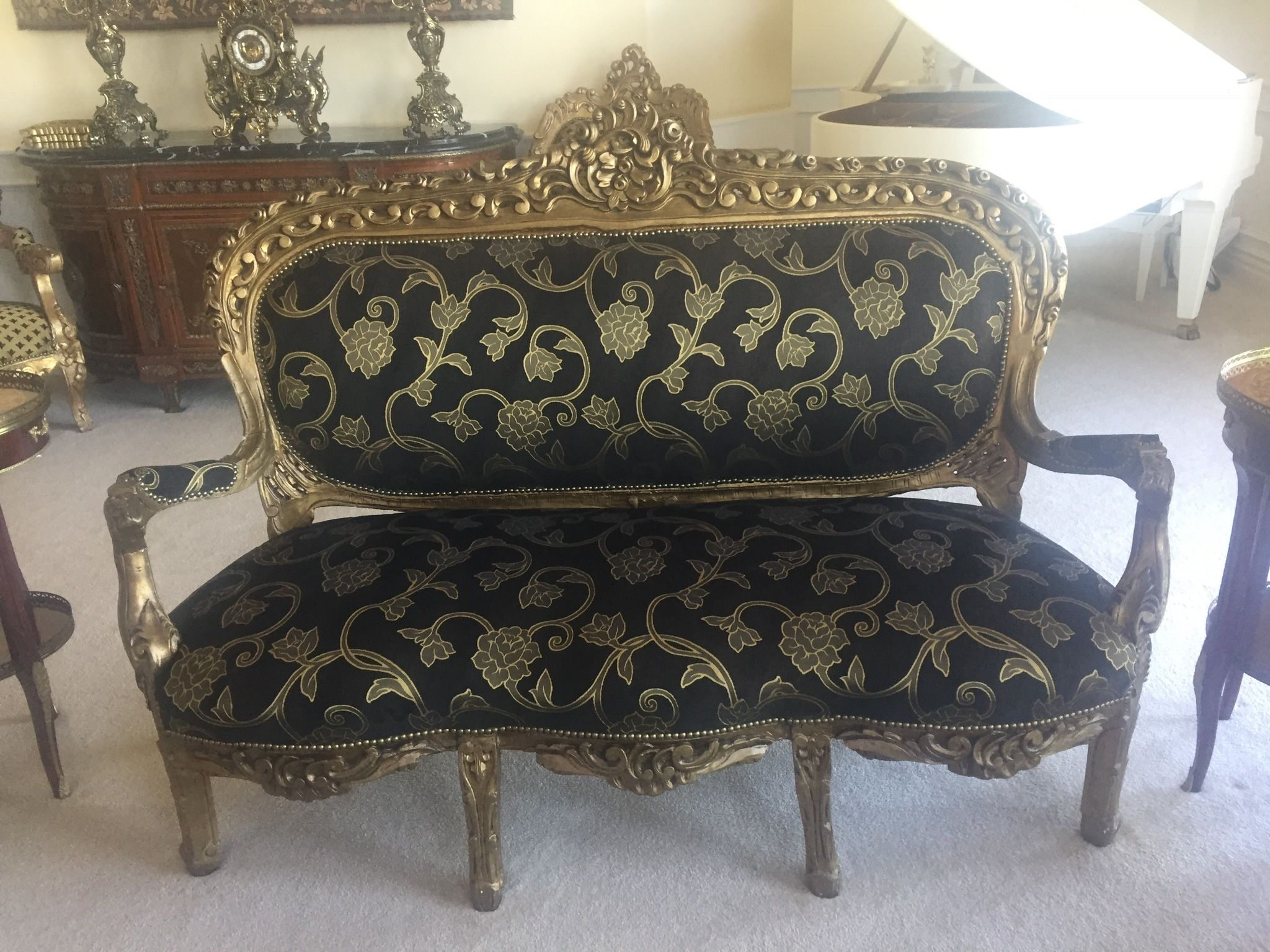 Antique Sofa with 6 Matching Armchairs