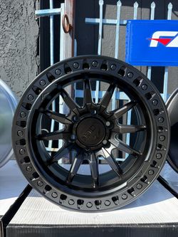 RIMS MATTE BLACK W/ MATTE BLACK RING style TRAIL 17x9 6x139 .7 -12MM