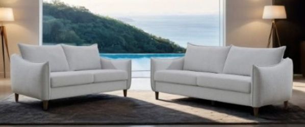 Brand New Light Grey Chenille Sofa & Loveseat