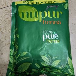 Godrej Nupur Henna All Natural Mehndi for Hair Color or temporary tattoos. 150gm. 100% pure easy to use. no preservatives or additives. Natural hair c