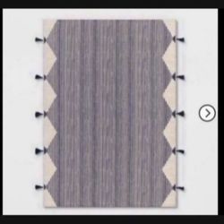 5ft X 7ft Linear Global Stripe Outdoor Rug Navy Ivory Project 62 Carpet !!!