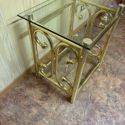 ****Solid Brass and Glass Table