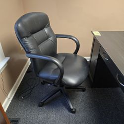 Black PU Leather Office Chair 
