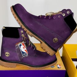 🔥 Timberland x NBA x Lakers 6” Boots – Men’s 12 | Limited Edition 💜💛
