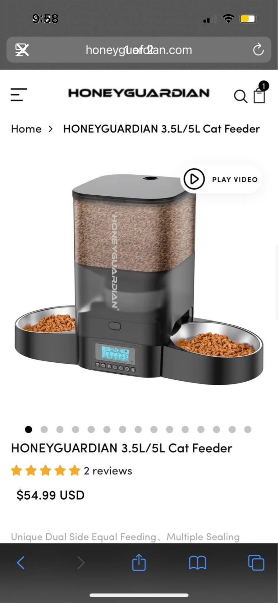 HoneyGuardian 3.5L Cat Feeder