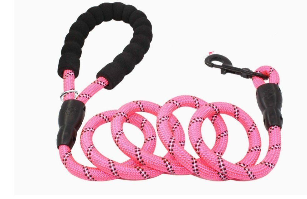 Dog Leash with Comfortable Padded Handle and Highly Reflective Threads Dog Leashes