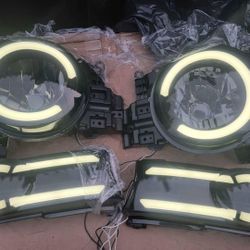 07-14 FJ Cruiser LED Smoked Sequential Turn Signal Headlights Faros Focos Micas Luces Calaveras Faroles Headlamps 