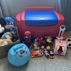 Little Tikes Red and Blue Toy Storage Box + FREE TOYS