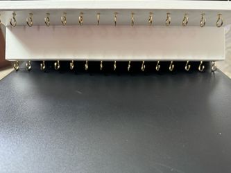 White Wood Jewelry Organizer with Gold Holder