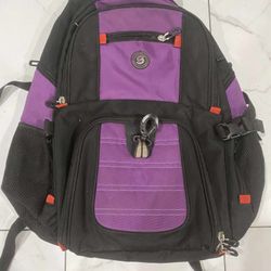SHRRADOO Travel Laptop Backpack with Multiple Pockets Black/Purple