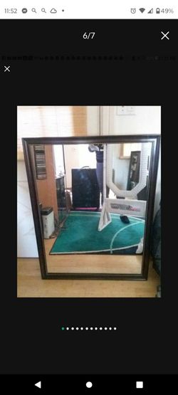 Mirror lamps wood cabinet