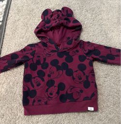 GAP Disney Mickey Mouse Hoodie with Ears – Purple – 12–18 Months