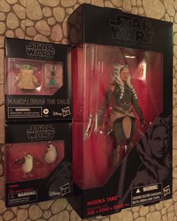 Star Wars Black Series Ahsoka Grogu Child And Porgs 