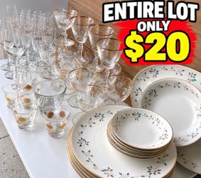Vintage Dinnerware & Glassware Bundle – ONLY $20!