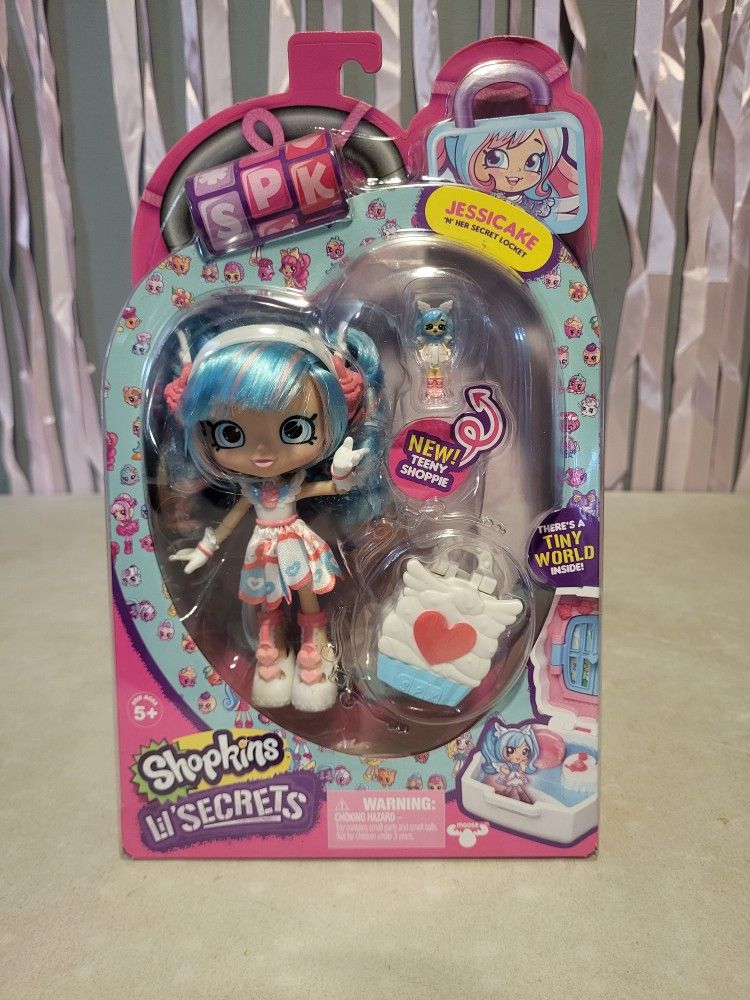 Shopkins Shoppies Lil Secrets Jessicake Doll Teeny Shoppie Locket Blue New