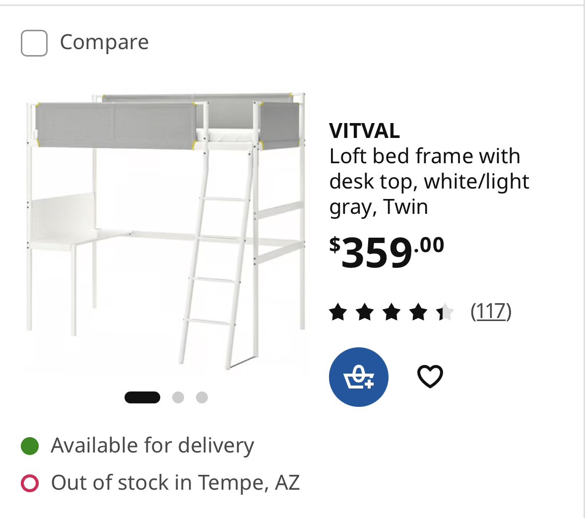 Twin Loft bed with desk
