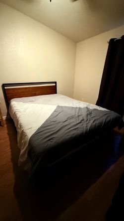 Queen size bed frame and mattress
