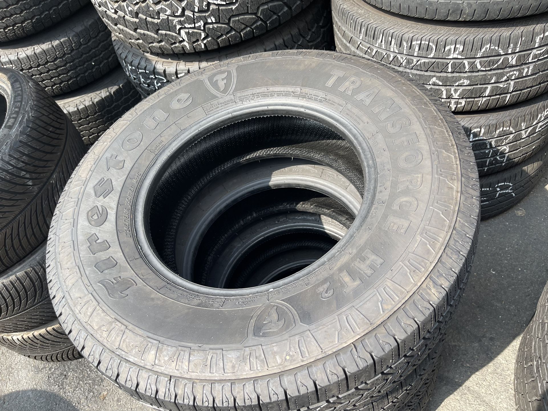 245/75/16 LT Firestone set of used tires in great condition 250 plus