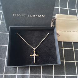 David Yurman Sterling silver necklace with 14K gold 