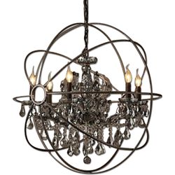 21” Restoration Hardware foucault's orb clear crystal chandelier